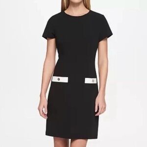 Tommy Hilfiger Black Mini Dress with White Accents